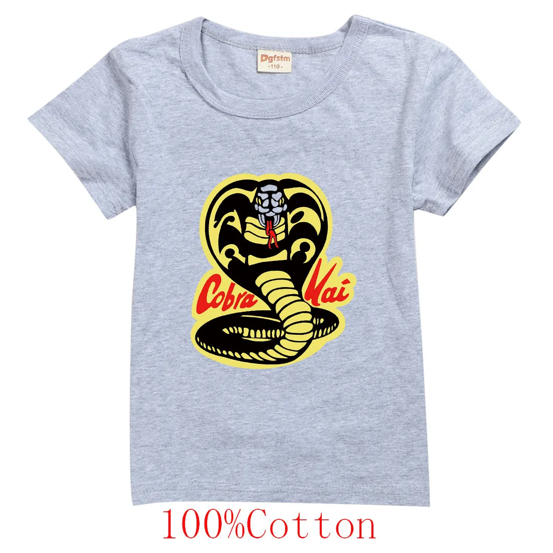 T-shirt à manches courtes pour garçons et filles de 2 à 15 ans, en coton, à la mode, imprimé Cobra Kai, vêtements d'été pour enfants