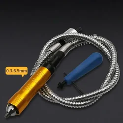 Smerigliatrice per utensili rotanti 0.3-6.5mm con chiave a mandrino, attacco adattatore per albero flessibile in gomma nera/acciaio inossidabile argento