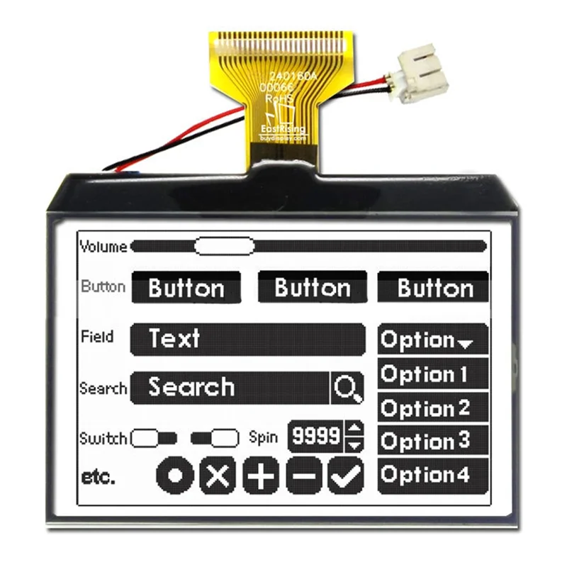 -Module d'affichage LCD A90P 3.4 "240X160 matrice de points noir sur blanc pour Instruments compteurs appareils intelligents