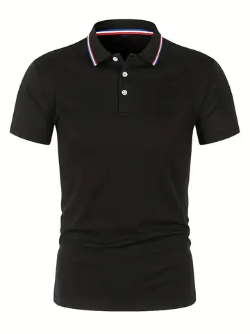 2025 Hot Sale Men's Summer Casual Breathable Comfortable Polo Shirt Men's Solid Color High Quality Short Sleeve T-Shirt