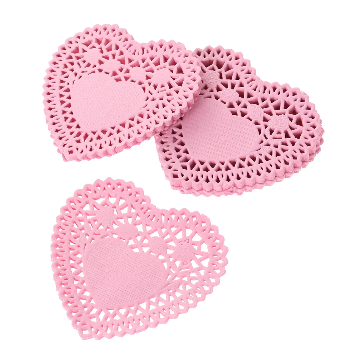 250Pcs 4 Inch Wedding Tableware Decoration Hollow Love Heart Placemats Oil Proof Floral Paper Doilies Cake Baking Paper Mats (Ra