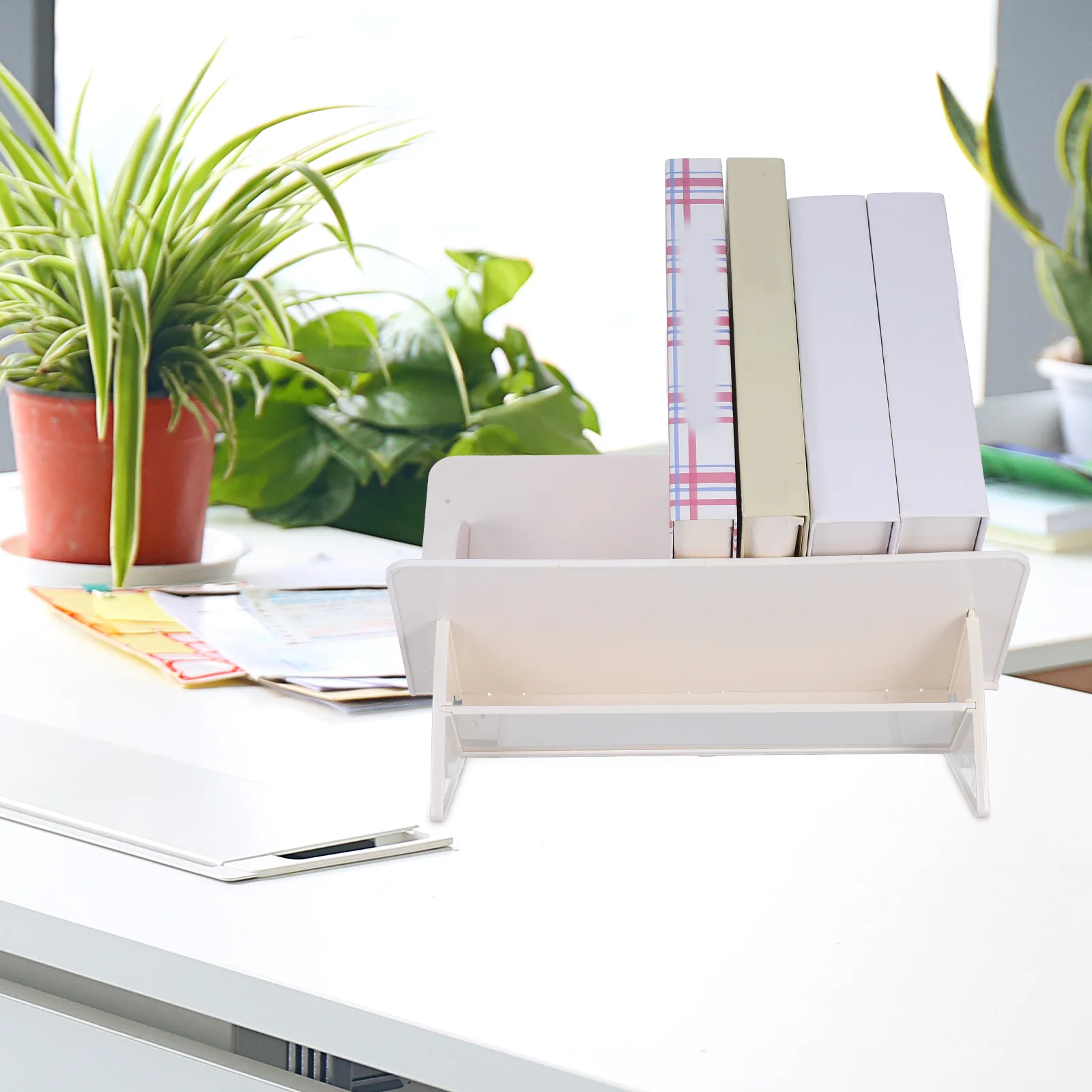 Desk Organizer Bookshelf Storage Box V-Shape Minimalist Modern Design Multipurpose Home Use Racks Classroom Paper Racks