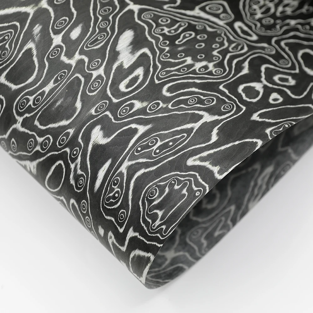 New Design Black And White Engineered Wood Veneer With Fleece Backing