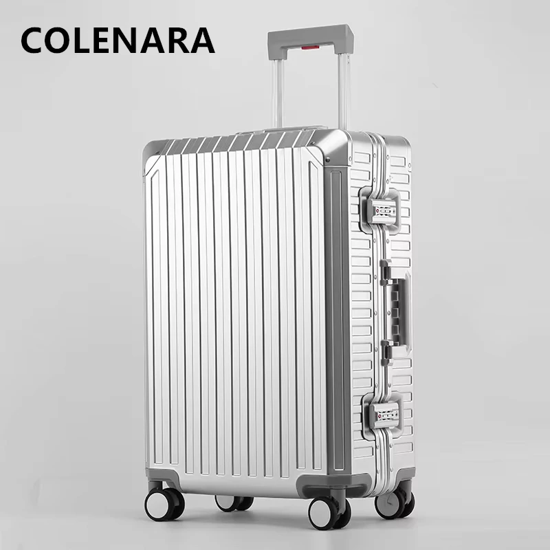 

COLENARA Cabin Suitcase 20"24"26"28 Inch Large Capacity Business Trolley Case Full Aluminum Magnesium Alloy Boarding Box Luggage