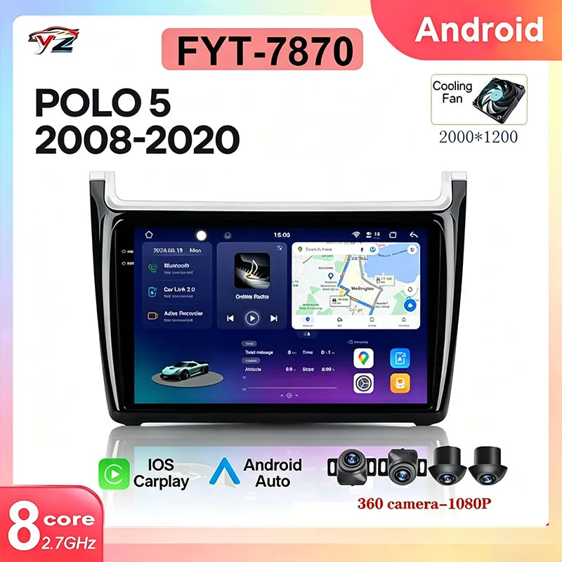 FYT-7870 For Volkswagen POLO 5 2008 - 2020 CarPlay Android Auto 2DIN Car headunit Autoradio Car Radio Multimedia Stereo
