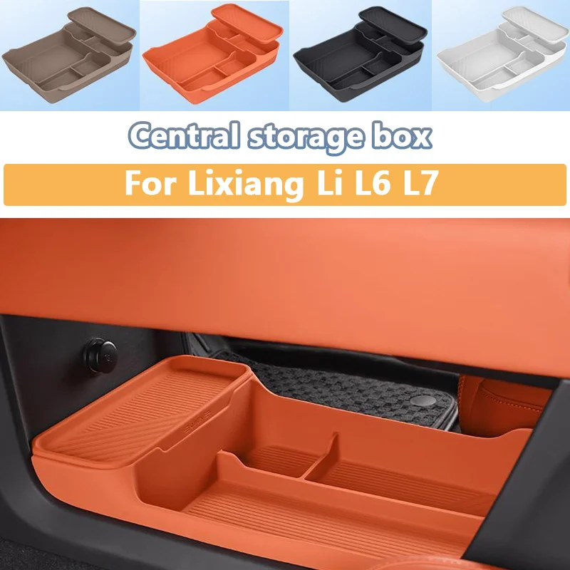 

For Lixiang Li L6 L7 Car Under Center Control Silicone Pad Double Layer Storage Box Lower Center Control Interior Accessories
