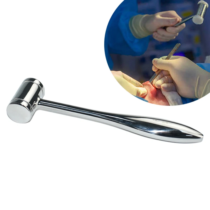 Dental Bone Hammer Stainless Steel Handle Autoclave Teeth Surgical Extraction Tool Dentist Instrument weigh 223g