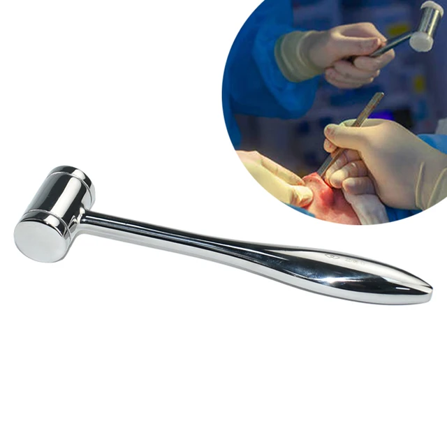 Dental Bone Hammer Uchwyt ze stali nierdzewnej Autoklaw Narzędzie do chirurgicznego wyciągania zębów Instrument dentystyczny waży 223g