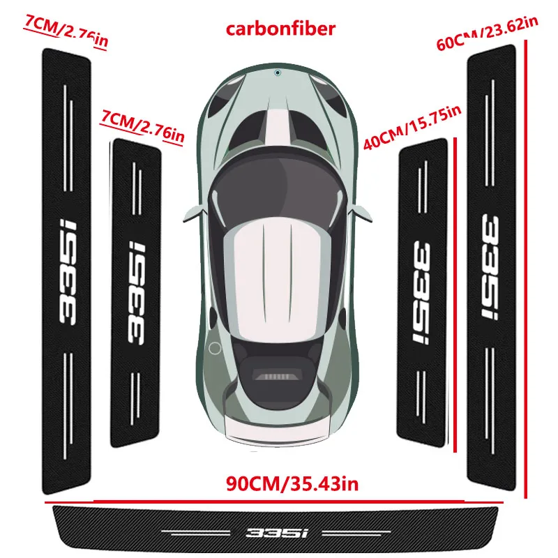

Car Front Door Sill Threshold Rear Trunk Bumper Stickers Decals For BMW 3 Series 335i Emblem F30 F31 F34 F35 G20 2020 2018 2023