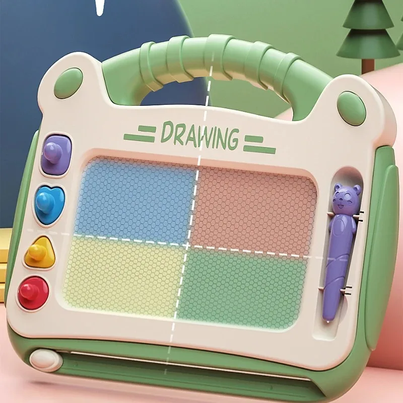 لوحة رسم مغناطيسية للأطفال لوحة جرافيتي ملونة للأطفال الصغار يمكنها مسح لوحة كتابة بقوس مغناطيسي منزلي #6