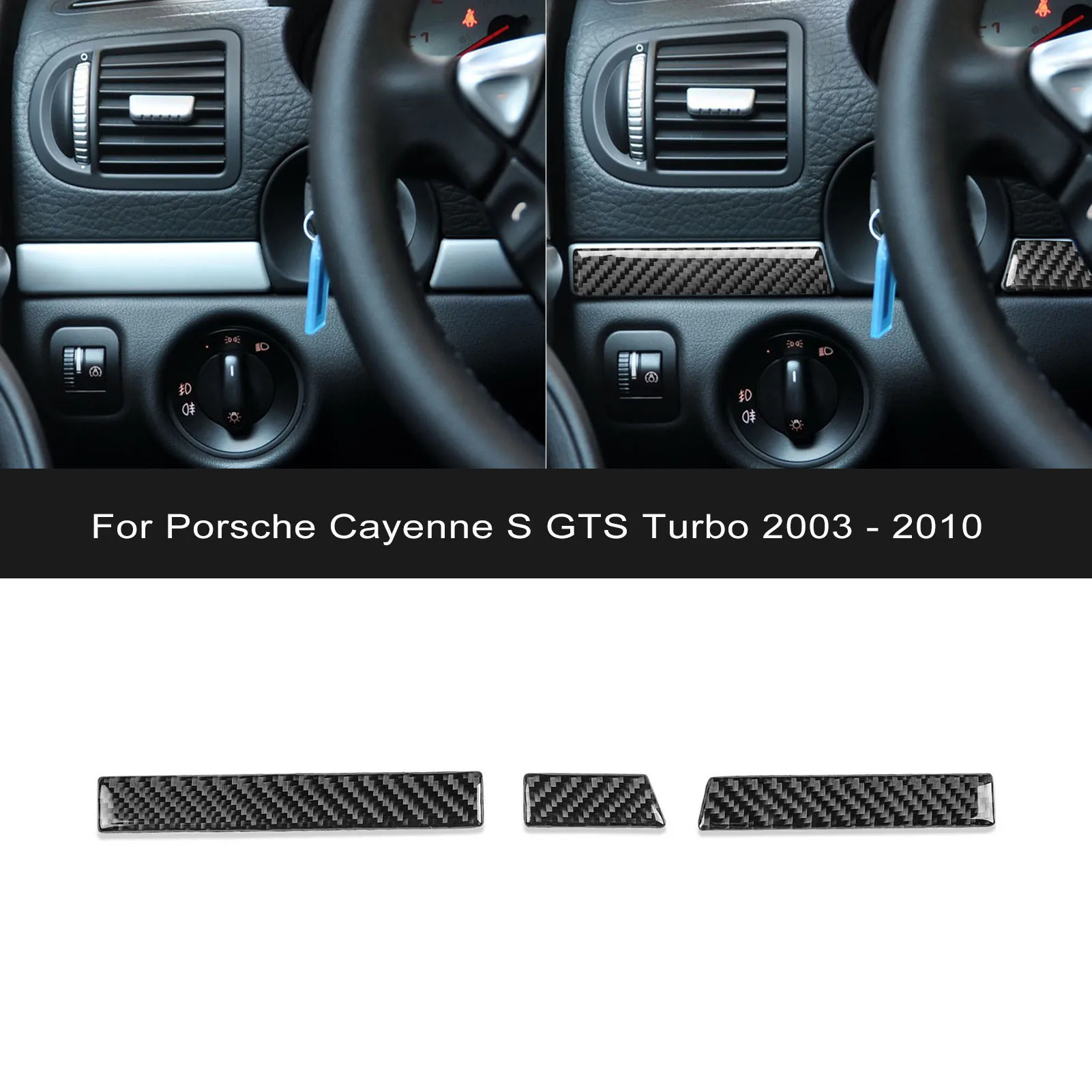 

For Porsche Cayenne S GTS Turbo 2003-2010 Carbon Fiber Car Interior Decoration Instrument Panel Trim Sticker Accessoire