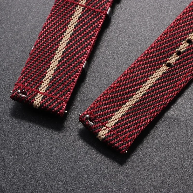 20 مللي متر 22 مللي متر النايلون حزام الساعات ل تيودور ل أوميغا المنسوجة قماش النسيج الفرقة ل Seiko الرجال العسكرية الرياضة الإفراج السريع سوار