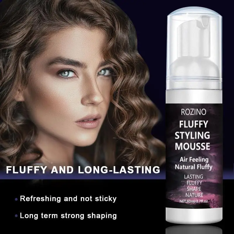 

80ML Volumizing Mousse, Hair Fluffy Thickening Styling Foam For Volume, Texture & Body, Tames Frizz & Flyaways, All Hair Types