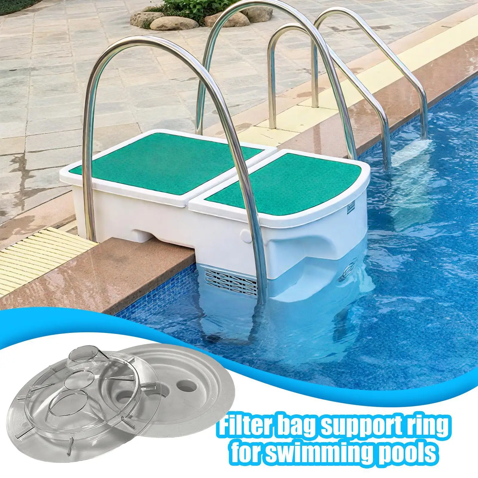 Pool Skimmer Basket Ring Anti-Slip Filter Attachment Internal External Pool Skimmer Replacement Parts for Indoor Outdoor