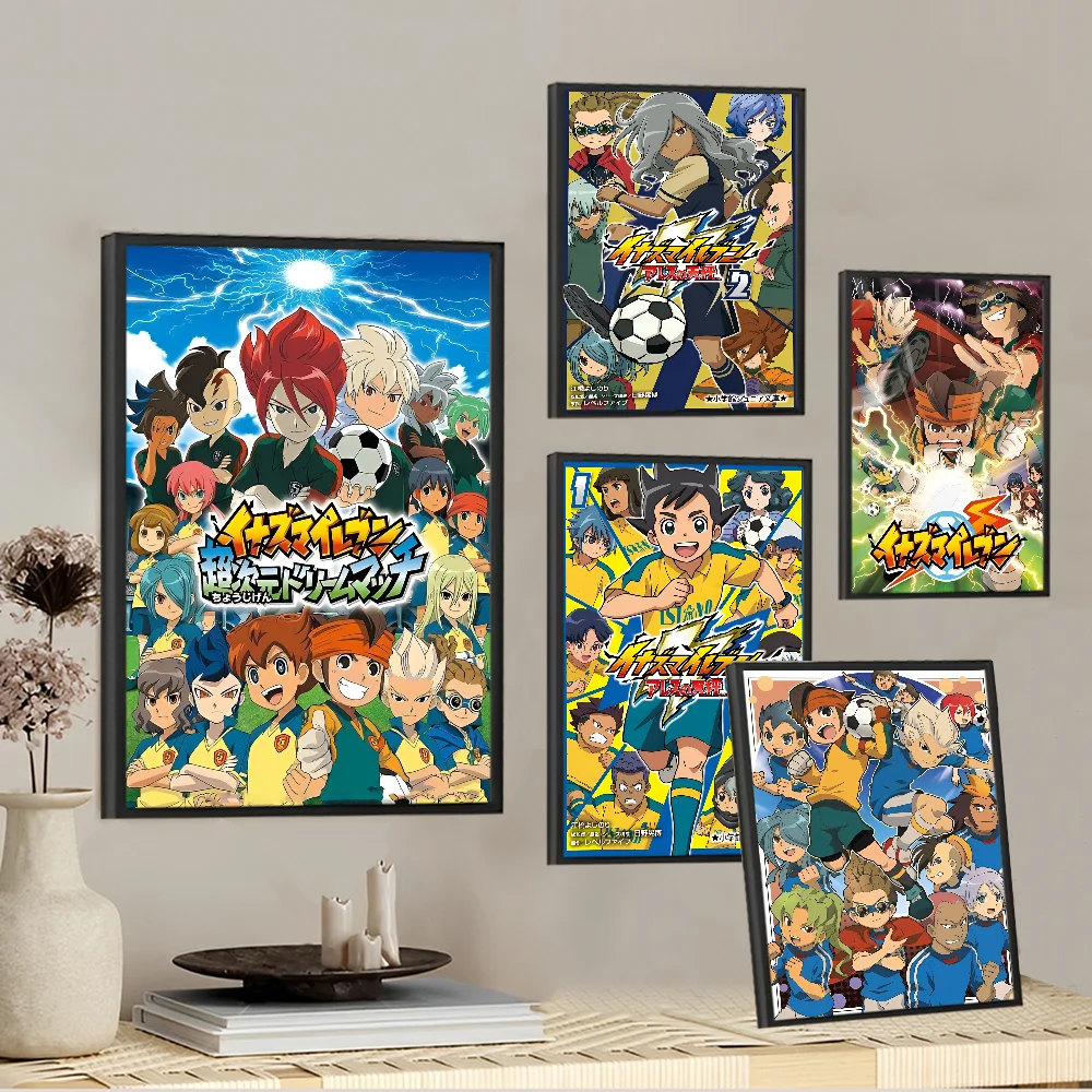 Inazuma Eleven Satin Cloth Classic Anime Poster Fancy Wall Sticker For Living Room Bar Decoration Decor Art Wall Stickers