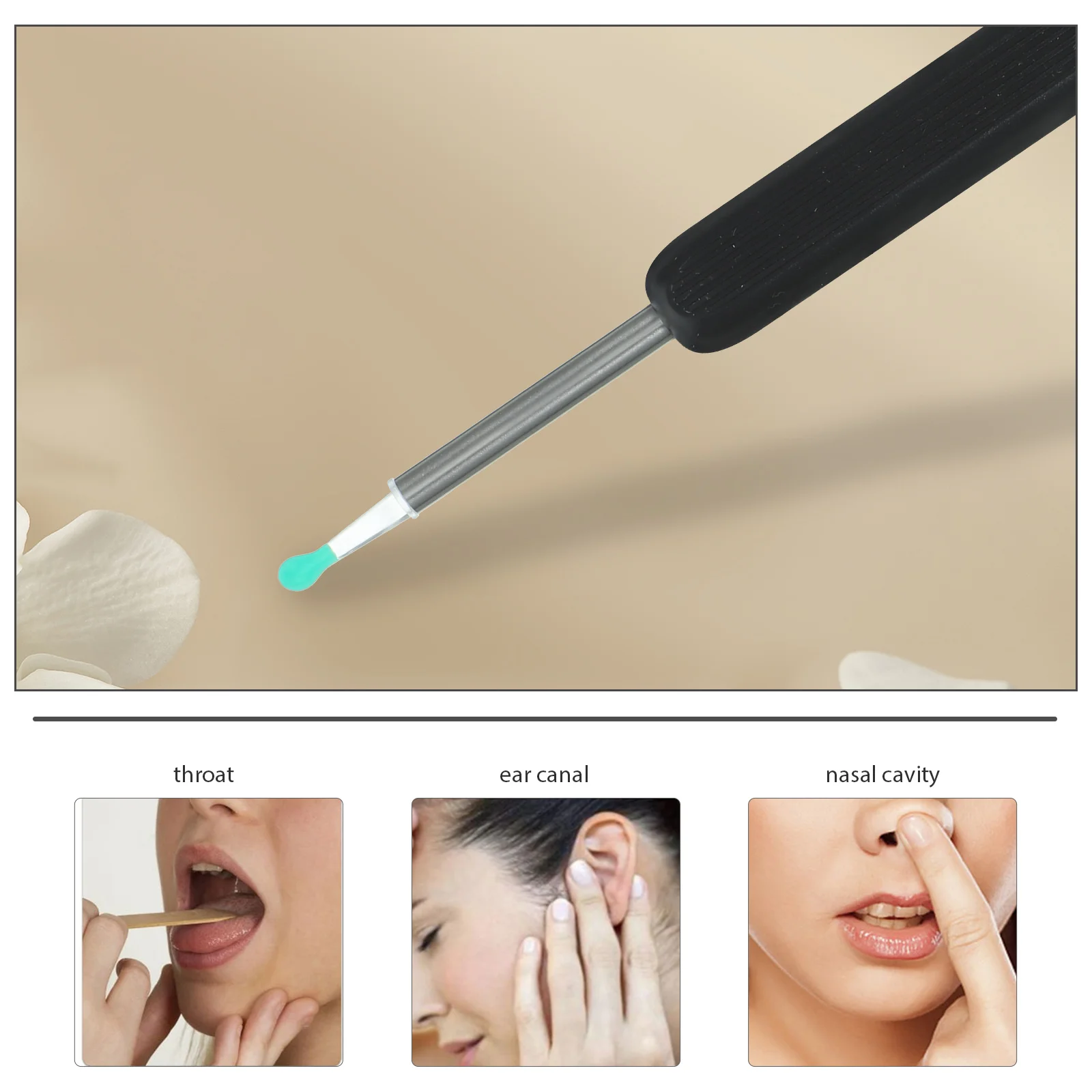 

1 set 1 Set Wireless Ear Otoscope 3Mm Metal Tip 1296P Hd Earwax Removal Kit 4 Replacement Tips Ear Cleaning Tool For Nose Oral