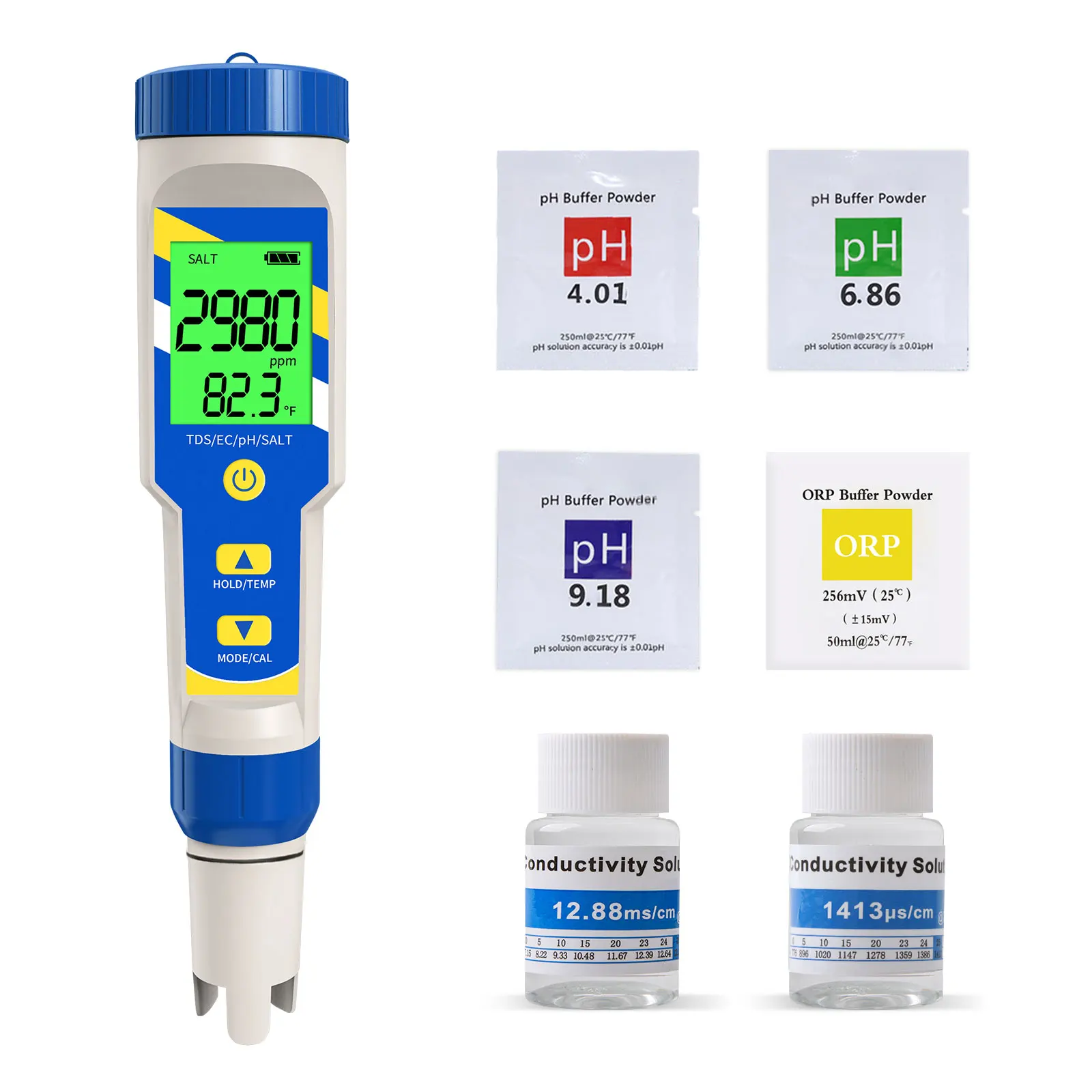 

Yieryi 5 in 1 PH SALT Tester 0-14 PH Pen Digital PH Salinity TDS EC TDS TEMP Monitor Meter for Aquarium Swimming Pool Fish Tank