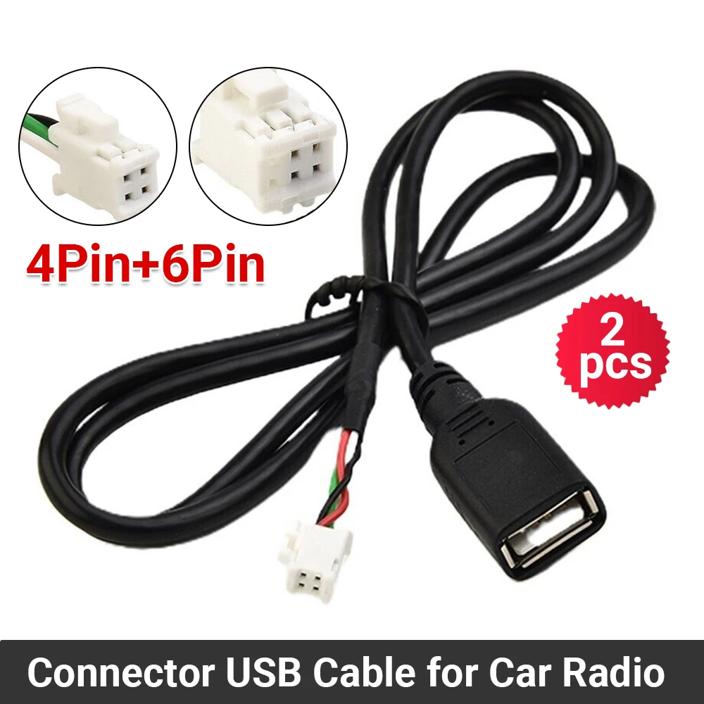 4Pin+6Pin USB Cable Adaptor For Android Car Radio Stereo USB Cable Connector UK