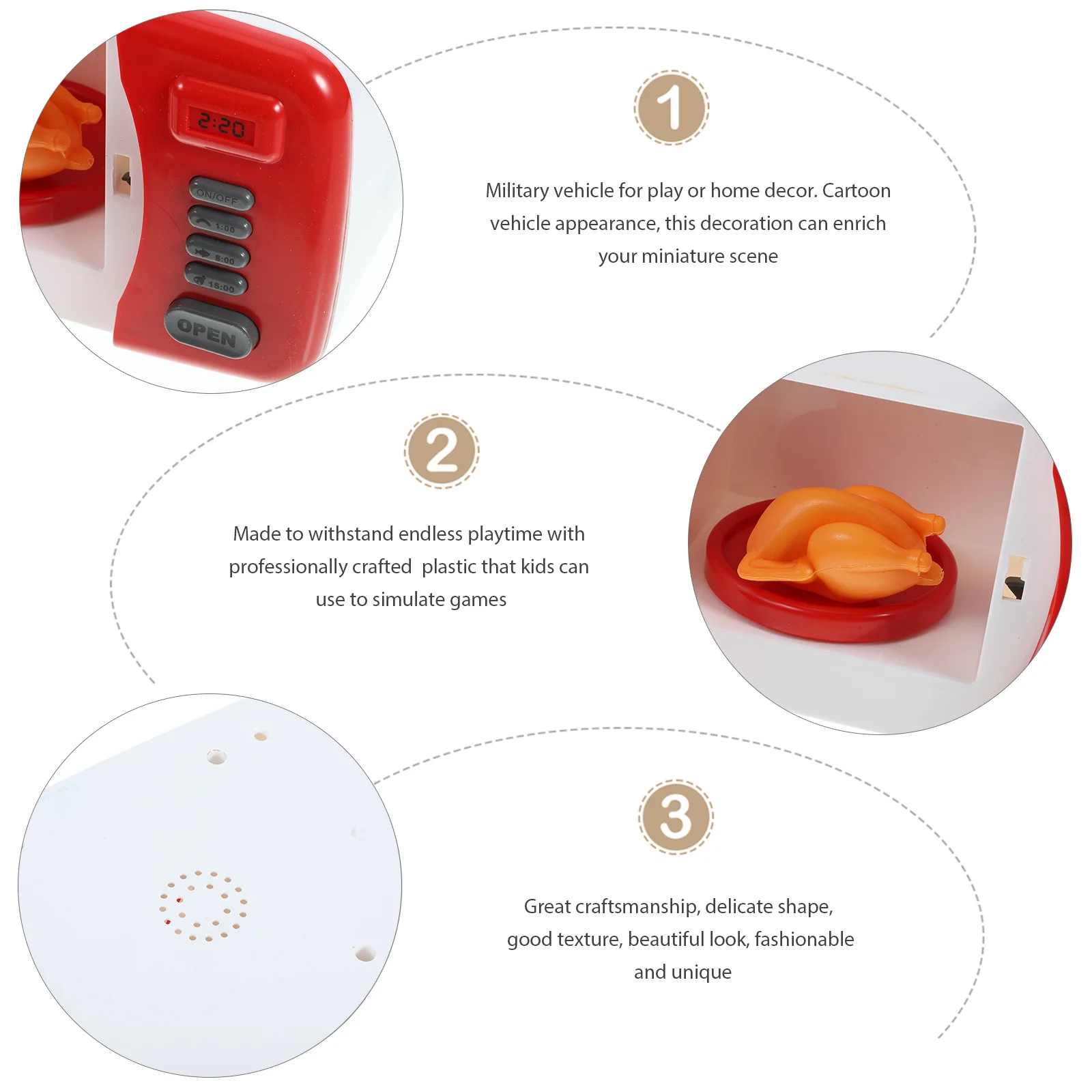 1 szt. Symulacja mikrofalówki dla dzieci, edukacyjna zabawa w dom, mini kreatywne meble, meble edukacyjne, prezent dla dzieci, zabawka