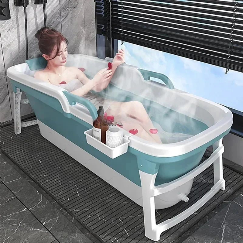 Simple Portable Bathtubs Adult Folding bathtub Household Foaming hot Tub Adult Bathing Tub Full Body Sweat Steam Bathing Basin