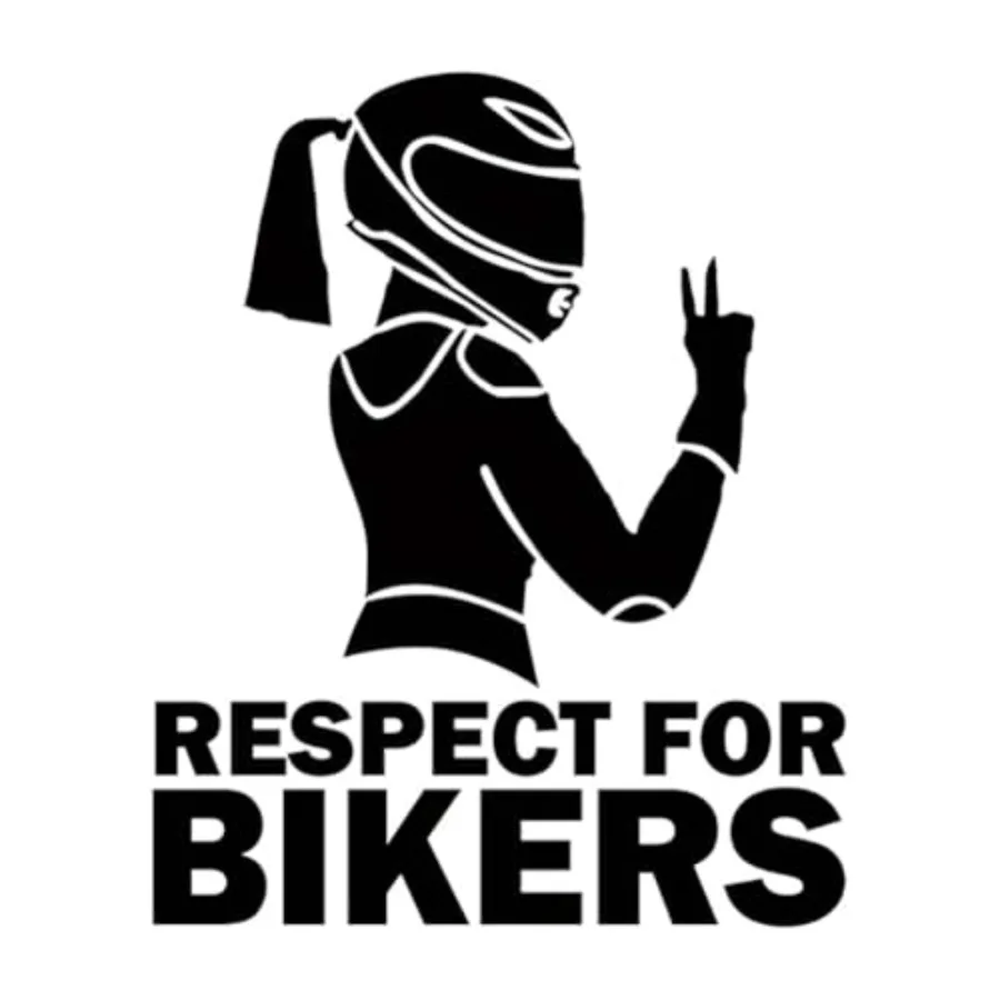 

2PCS Respect for Lady Bikers Vinyl Decal 4.72x5.91 for Car Motorcycles Helmets Trucks - Riding Enthusiast Sticker Waterproof Du