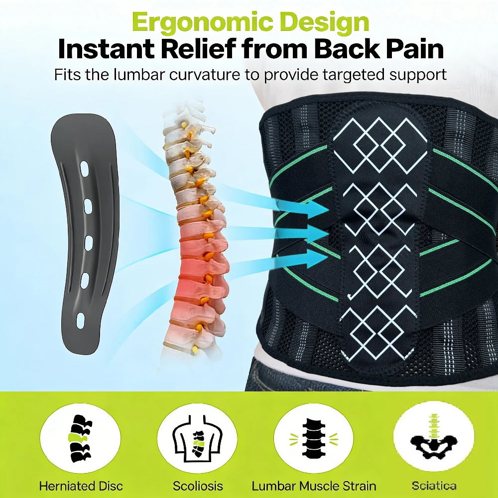 1PCS Back Brace for Women Men,7 Stays Support Brace,Wear for Under Clothes, for Lower Back Pain Relief,Sciatica,Posture, Lifting