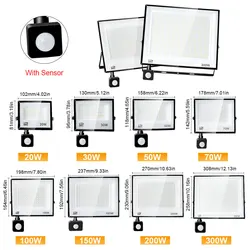 LED Floodlight Motion Sensor AC220V 110V 30W 50W 70W 100W 150W 200W Waterproof Outdoor Projector Exterior Spotlight Outdoor lamp