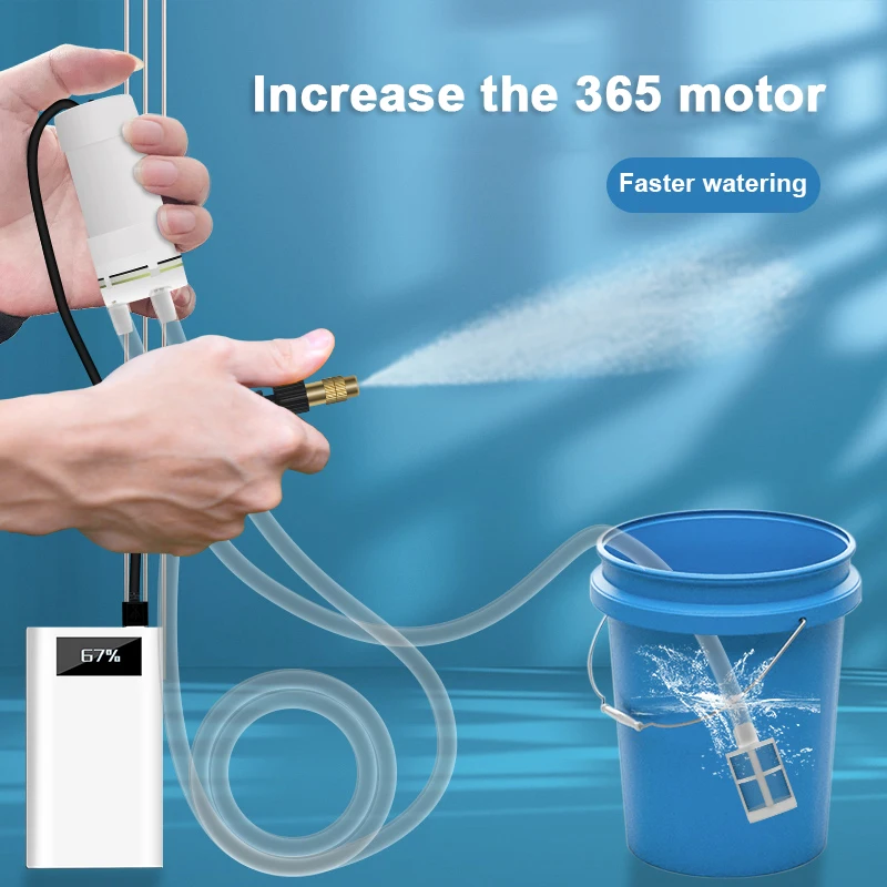 USB Electric High-pressure Water Pump Watering Household Automatic Watering Flower Sprayer Car Wash Disinfection Garden Tools