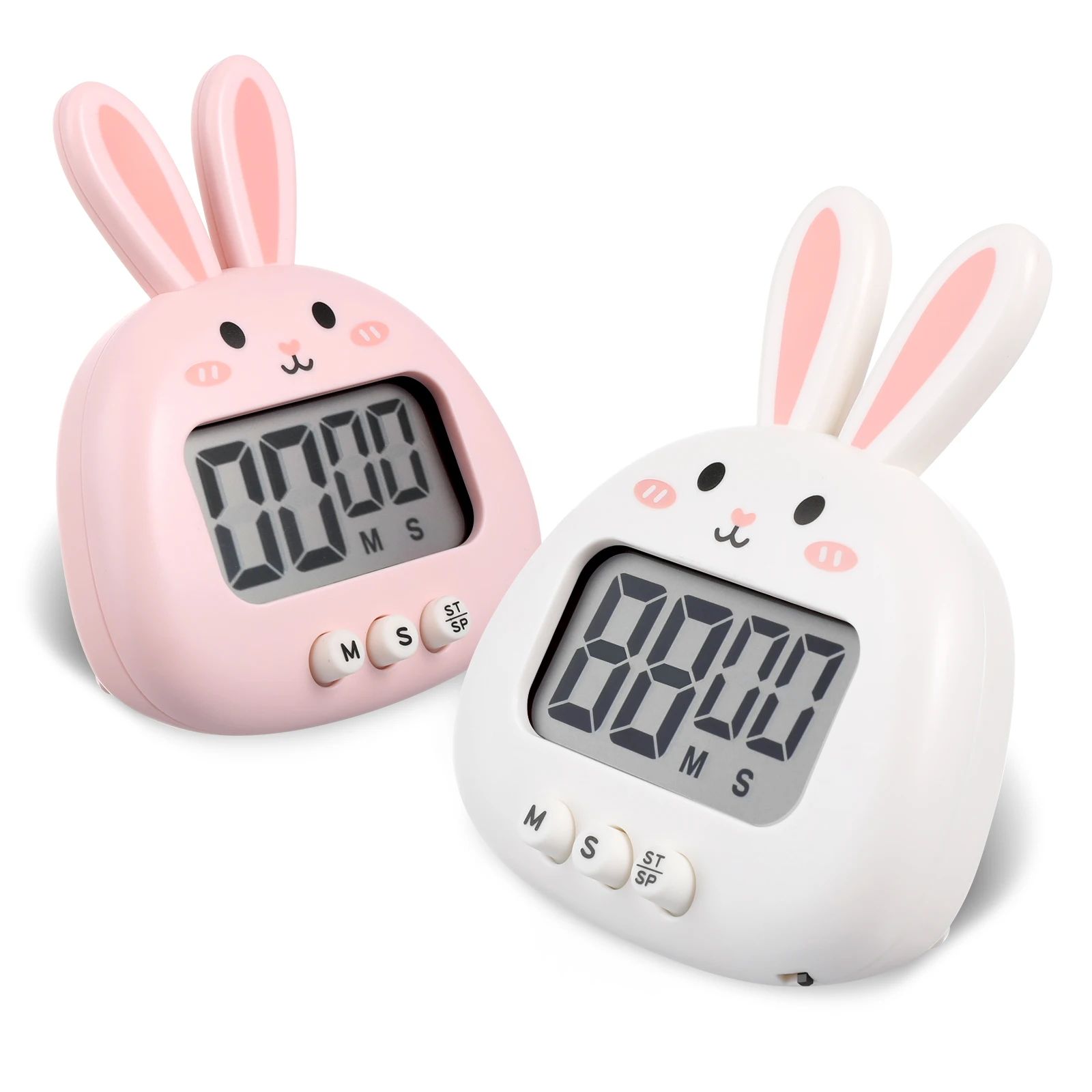 

2 Pcs Timer Cute Colorful Kitchen Countdown Kids Cooking Learning Travel Fitness Desk Refrigerator Magnetic