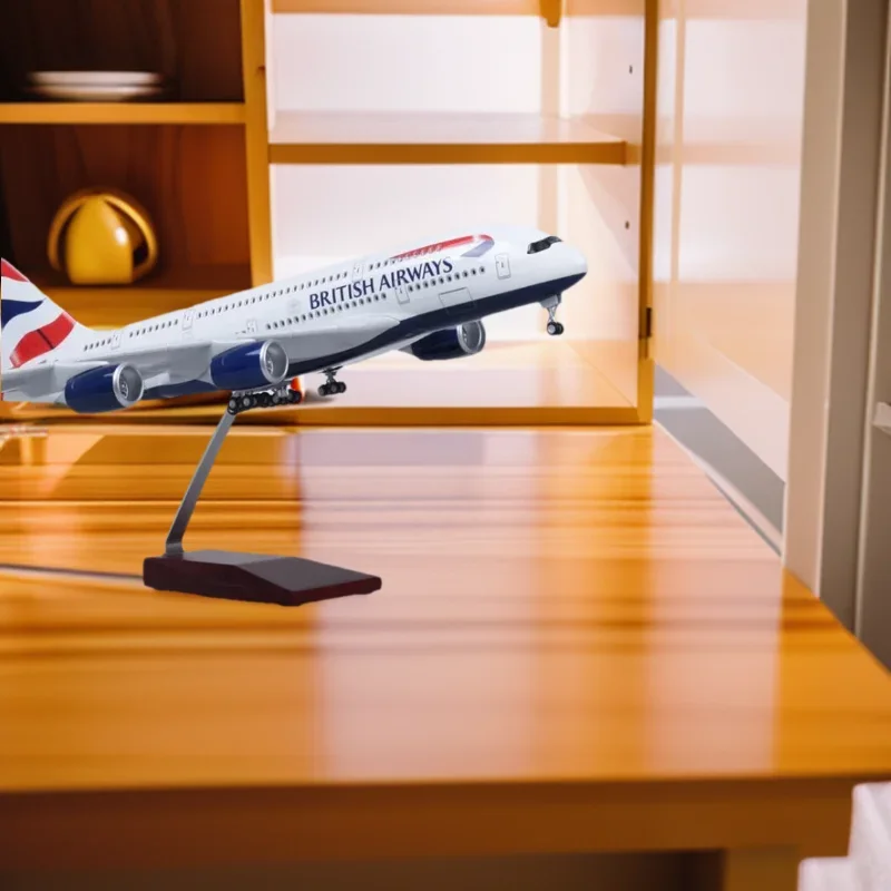 

Масштаб 1:160 Большая модель самолета British Airways A380 Модели самолетов Литые под давлением самолетов со светодиодной подсветкой для коллекции игрушек или подарков