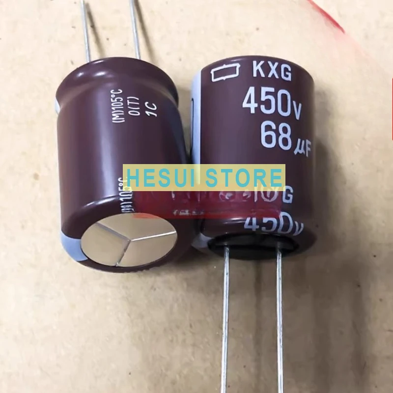 5Pcs Black King Kong imported electrolytic capacitor 450V68UF 18X25 KXG high frequency low resistance 68UF 450V long life