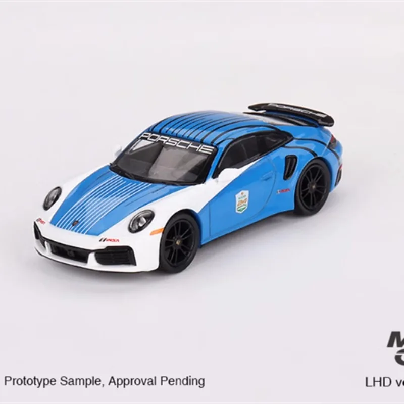 MINI GT 735 1/64 Porsche 911 Turbo S alloy static model, children's collection of decorative toys, for friends holiday gifts.