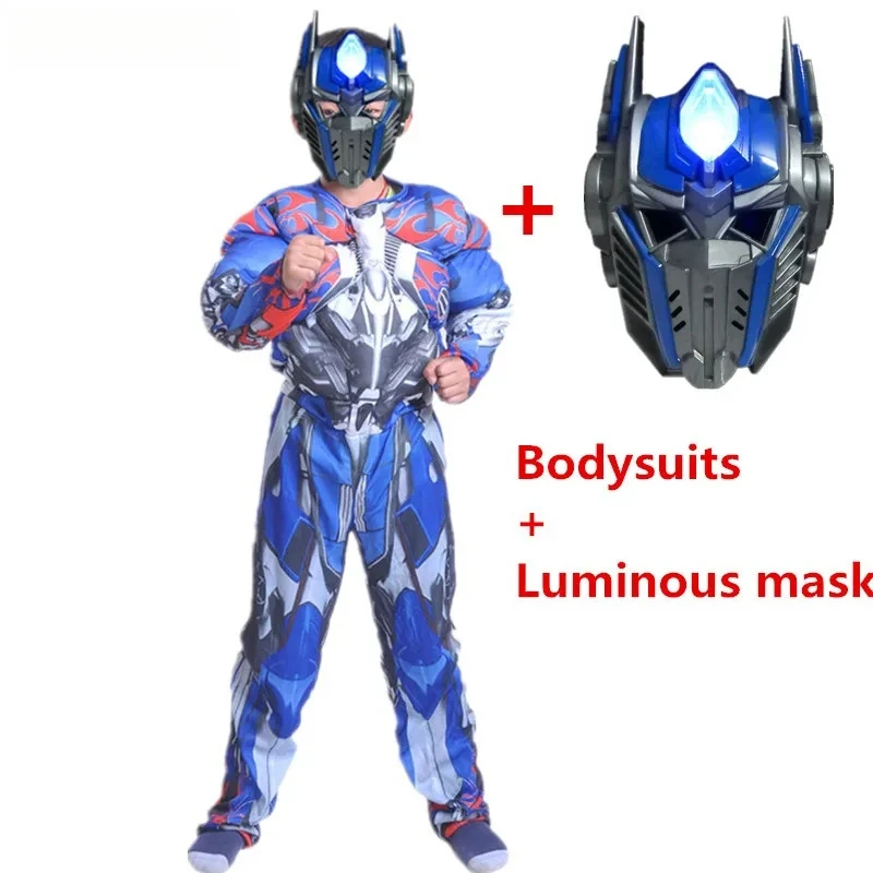 

l2025l Хэллоуин фильм супергерой Оптимус Прайм Шмель мышц косплей костюм детская маска боди полный комплект детский карнавал H