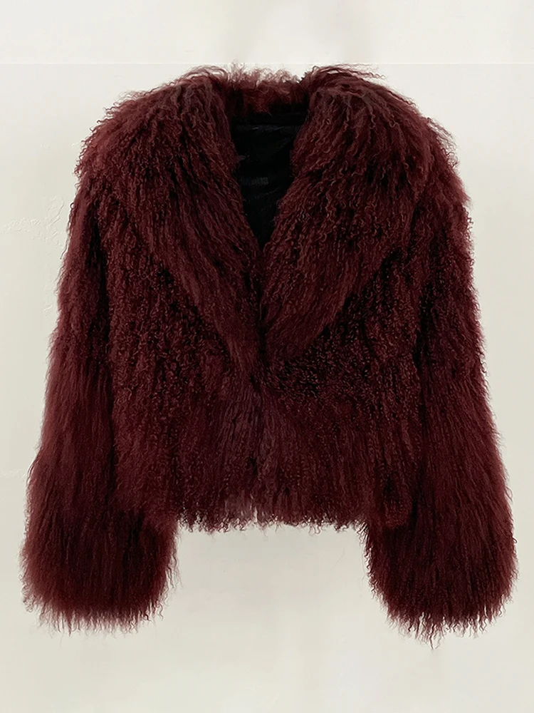 OFTBUY Natural Mongolia Sheep Fur Coat 2025 Winter Clothing Women Fashion Warm Thick Clothes Lady Elegant Real Fur Coat Female