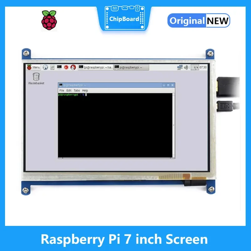 شاشة Raspberry Pi 7 بوصة 1024X600 IPS LCD شاشة تعمل باللمس متوافقة مع HDMI لـ Raspberry Pi 4/4b/3B+ تدعم Windows 10/8/7