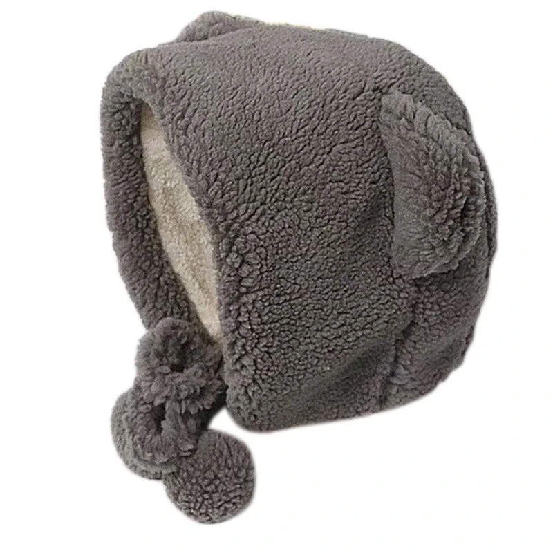 

Женская утолщенная плюшевая теплая шапка-ушанка с медвежьими ушками, ветрозащитная шапочка-бини, ремешок на подбородок