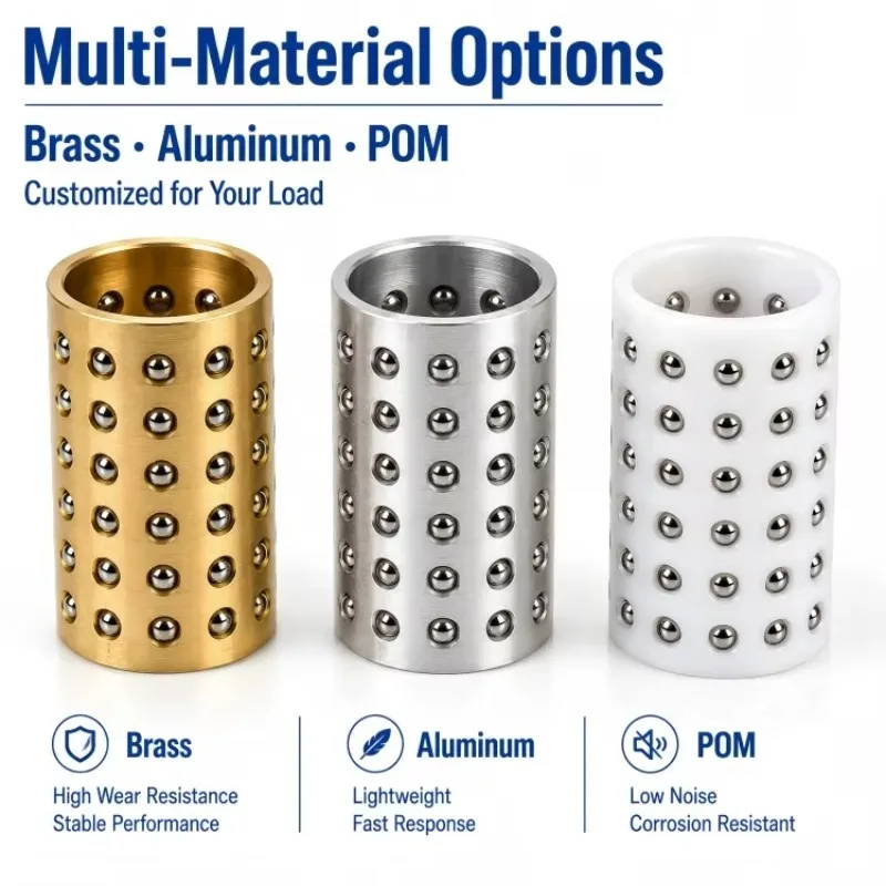 SUJ2 52100 Ball Retainer Cage 1.3505 Steel Ball Bearing Bushing Brass Aluminum Guide Sleeve Replace
