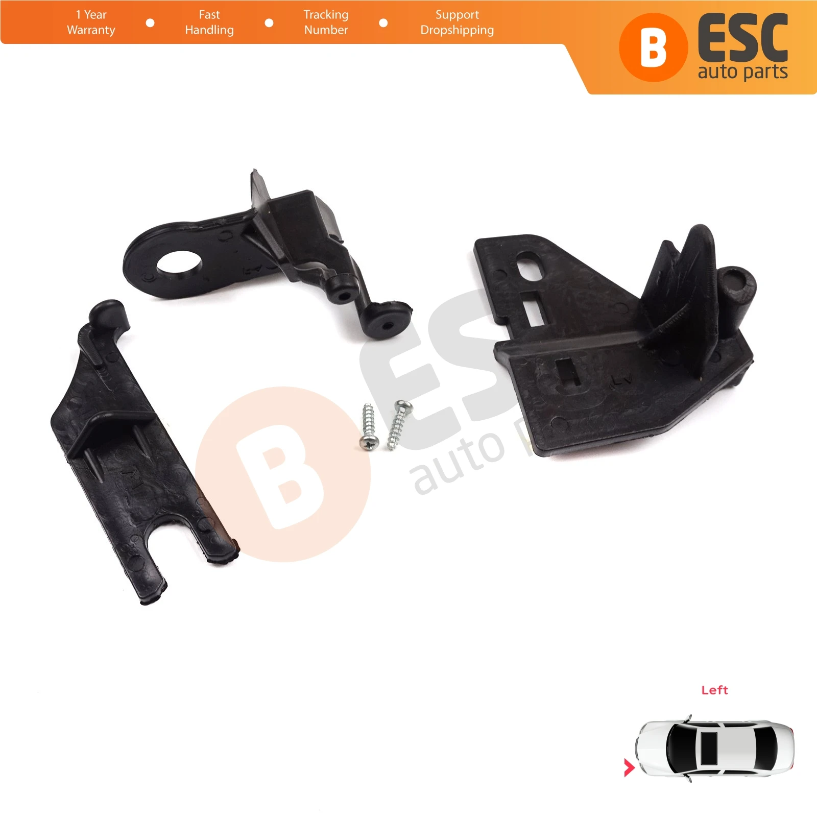 EHL516 Headlight Holder Mount Repair Bracket Tab Set Left Side for Renault Clio MK4 BH KH Estate HB Van 2012-2020 260603442R