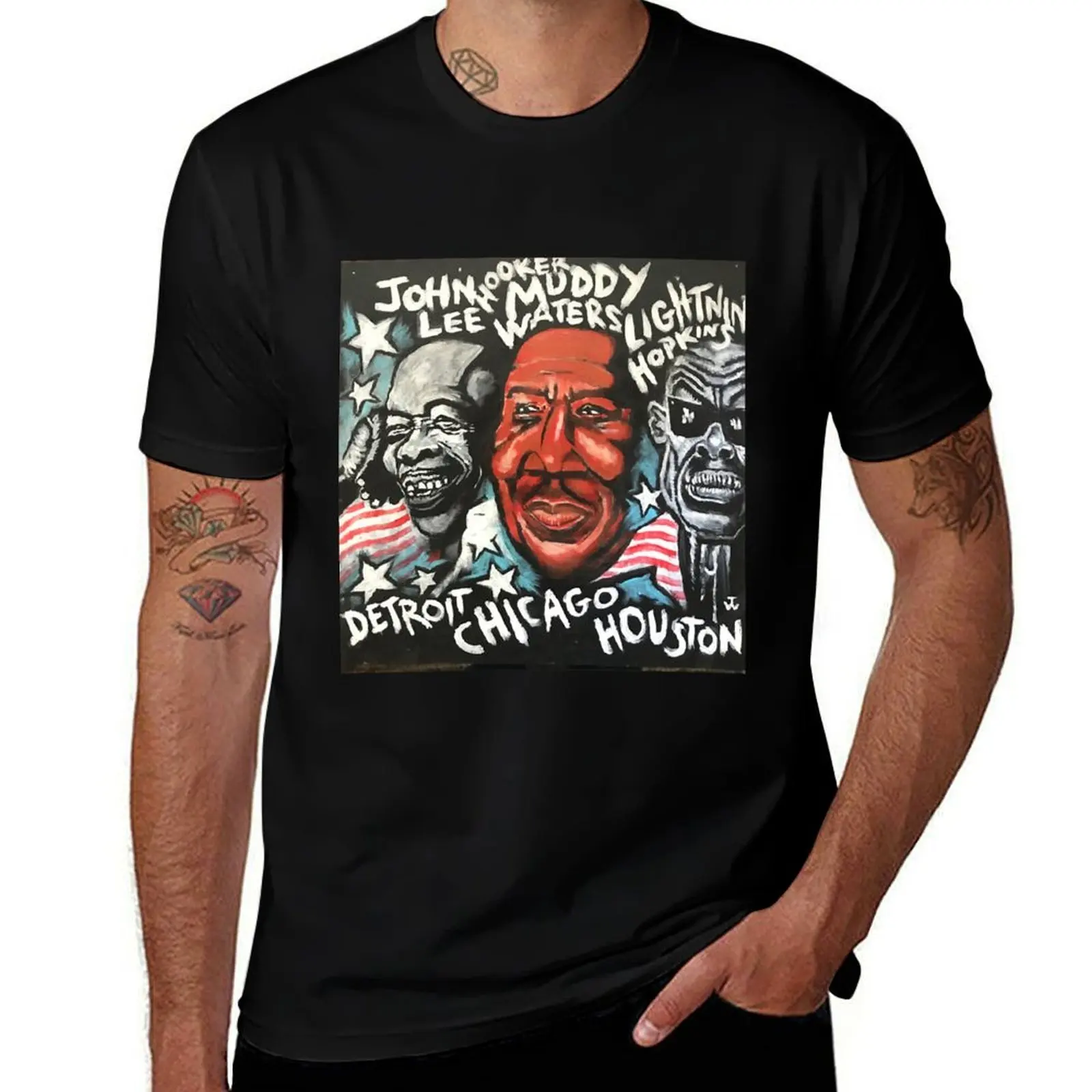 

LIGHTNIN JOHN HOOKER MUDDY WATERS LEE T-Shirt Moisture Control Sports Tee