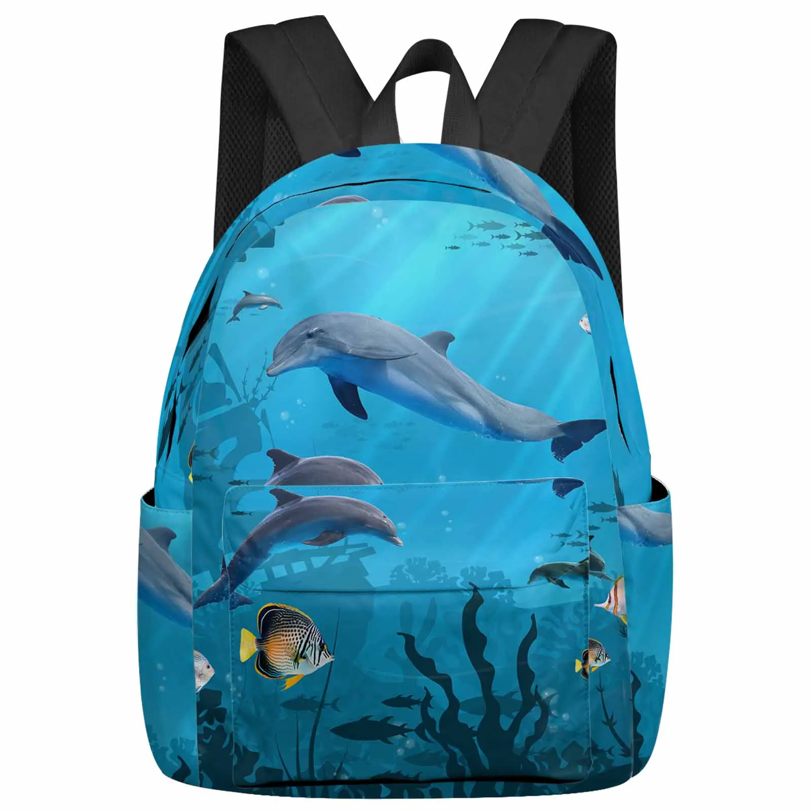 

Summer Sea Life Dolphin Fish Backpack School Bags for Teenagers Students Laptop Bag Women's Casual Travel Backpack