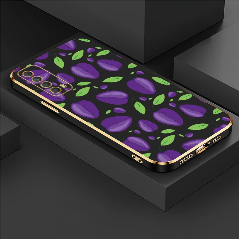 Мягкий чехол из ТПУ с покрытием для Huawei Enjoy 9 9E 10 Plus 20 SE Y7A Y9S Y7 Prime Pro 2019, силиконовый противоударный чехол с фруктовым принтом