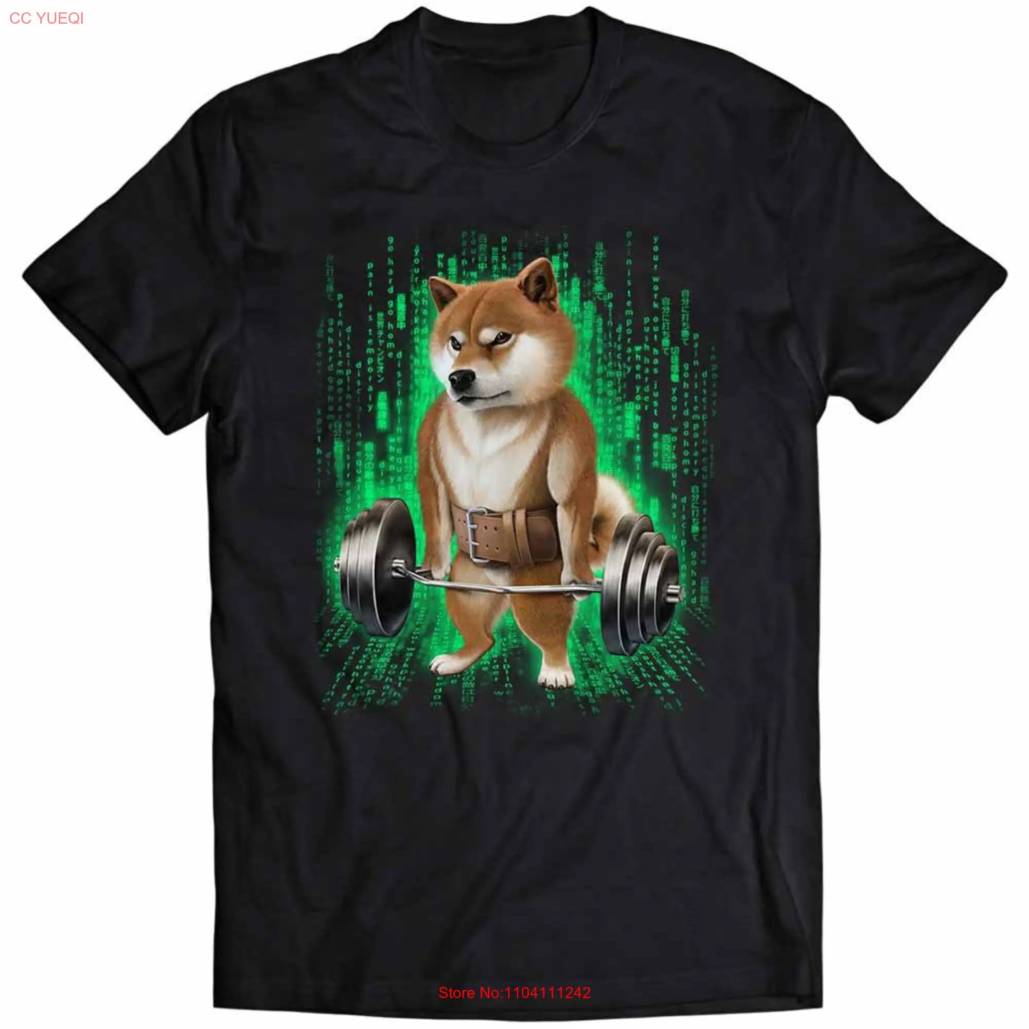 Shiba Dog Lift Barbell Shrug Bar in Cyber Fitness Gym  Boys and Girls Youth T Shirt PrintStarT long or short sleeves