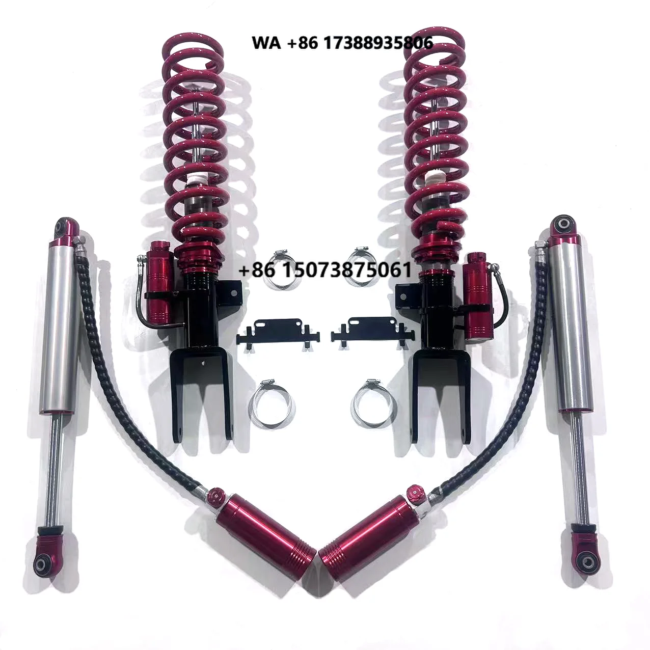 4x4 Offroad Shock Absorber For VW Amarok 2 Inch Lift 2.5" Bore Adjustable Compression Nitrogen Shock Black Red