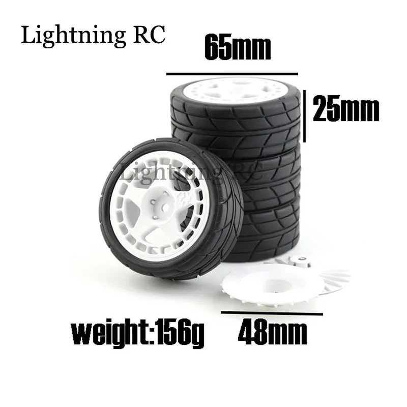 

RC Rally Car Plastic Wheel Rim Rubber Tires for 1/10 Model Car HPI Tamiya Kyosho WRC Claw 43 Ken Block Fiesta XV01 TT02