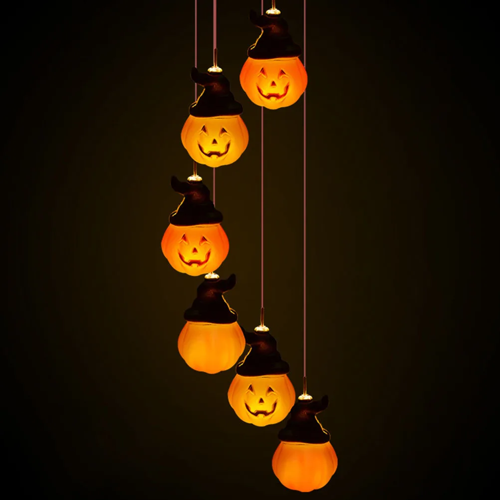 

Creative Halloween Pumpkin Wind Chime Lamp Outdoor Garden Decoration Light Ornament Porch Patio Yard Decor Hanging Wind Bell