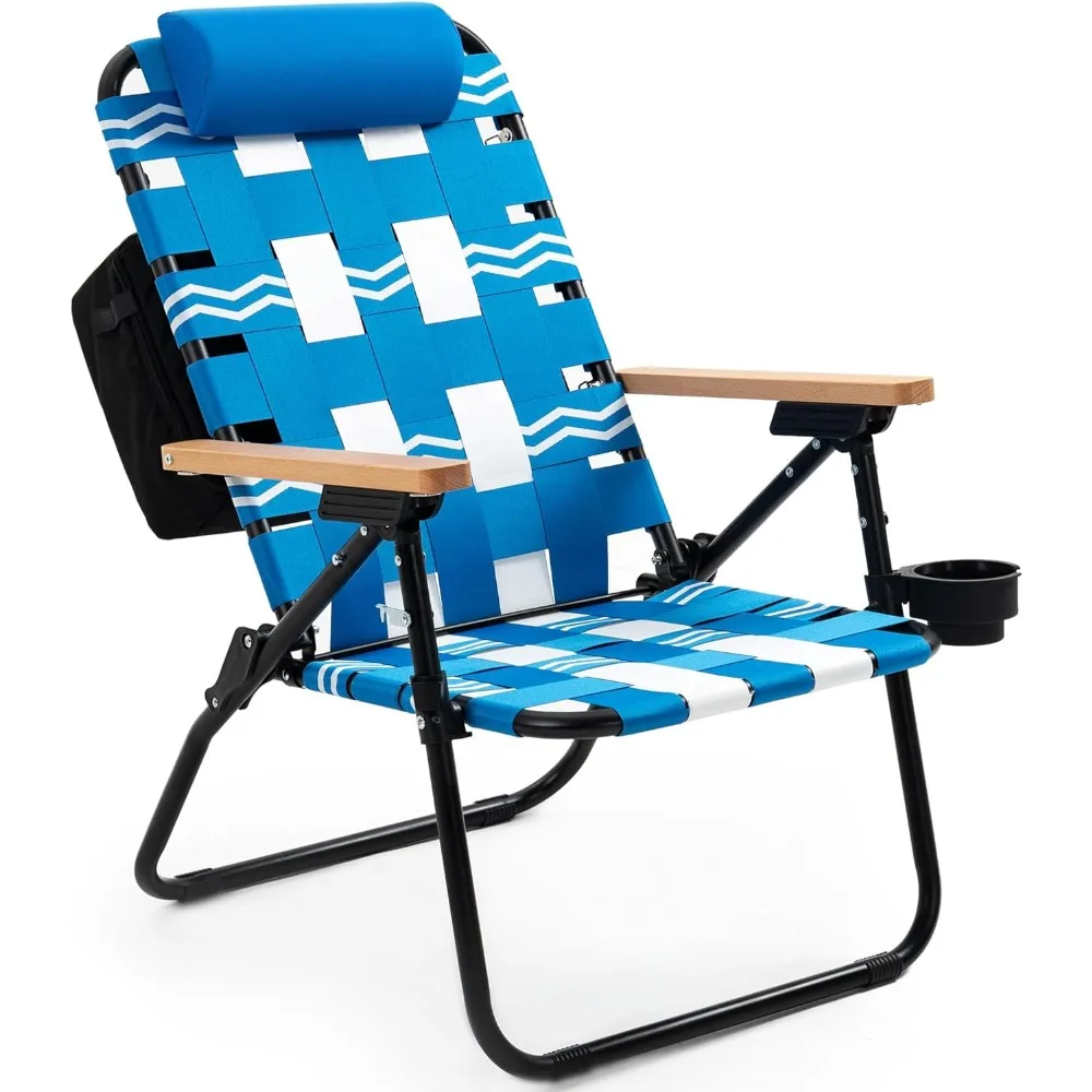 

Camping Chair Beach High Back 3 Position Reclining Outdoor Chair Aluminum Frame (Blue) Portable Folding Chairs Free Shipping