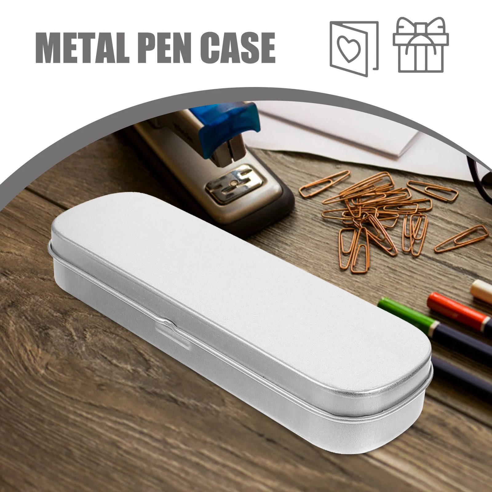 

2Pcs Compact Metal Pen Holder Lightweight Durable Container for Stationery Storage Practical Gift Idea Teen Pencil Case