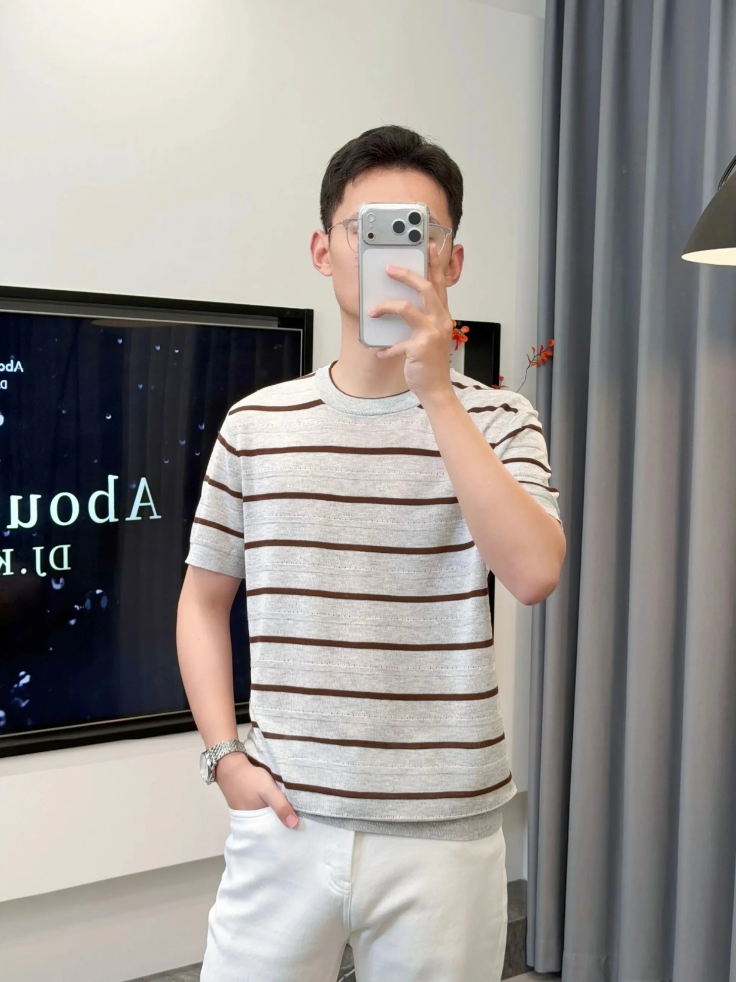 

Summer New Men's round Neck Short Sleeve Versatile Casual High Quality Business Simple European High-End Trendy T-Shirt