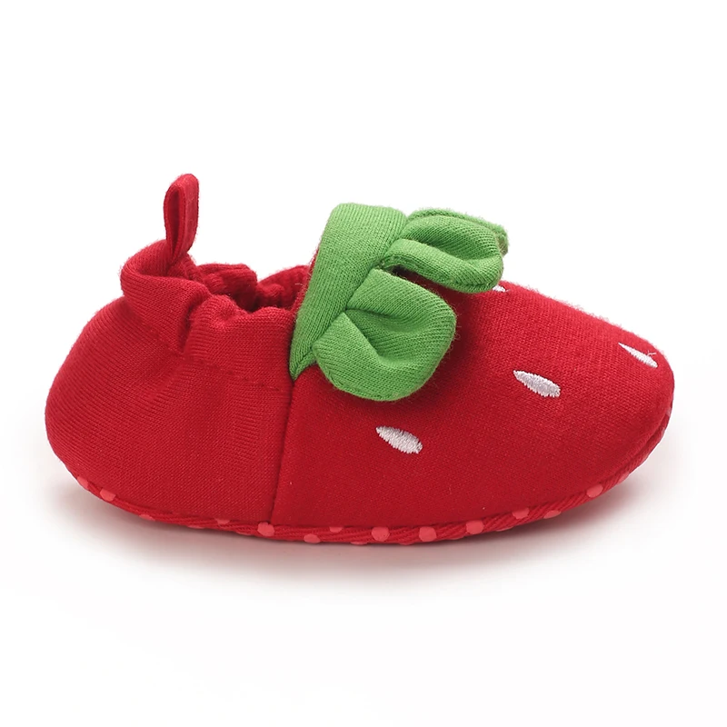 New Baby Casual Shoes Cute and Sweet Strawberry Baby Shoes Soft Sole Comfortable and Non slip Baby Walking Shoes