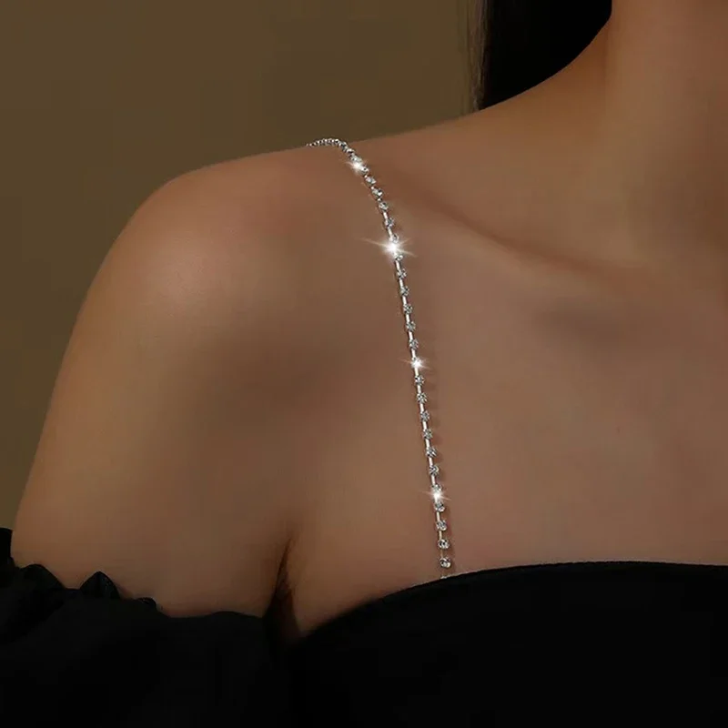 Металлические бретели с кристаллами, бретели для нижнего белья, бретели для бюстгальтера, нескользящие сексуальные невидимые крутые женские бюстгальтеры, ремешок для декора